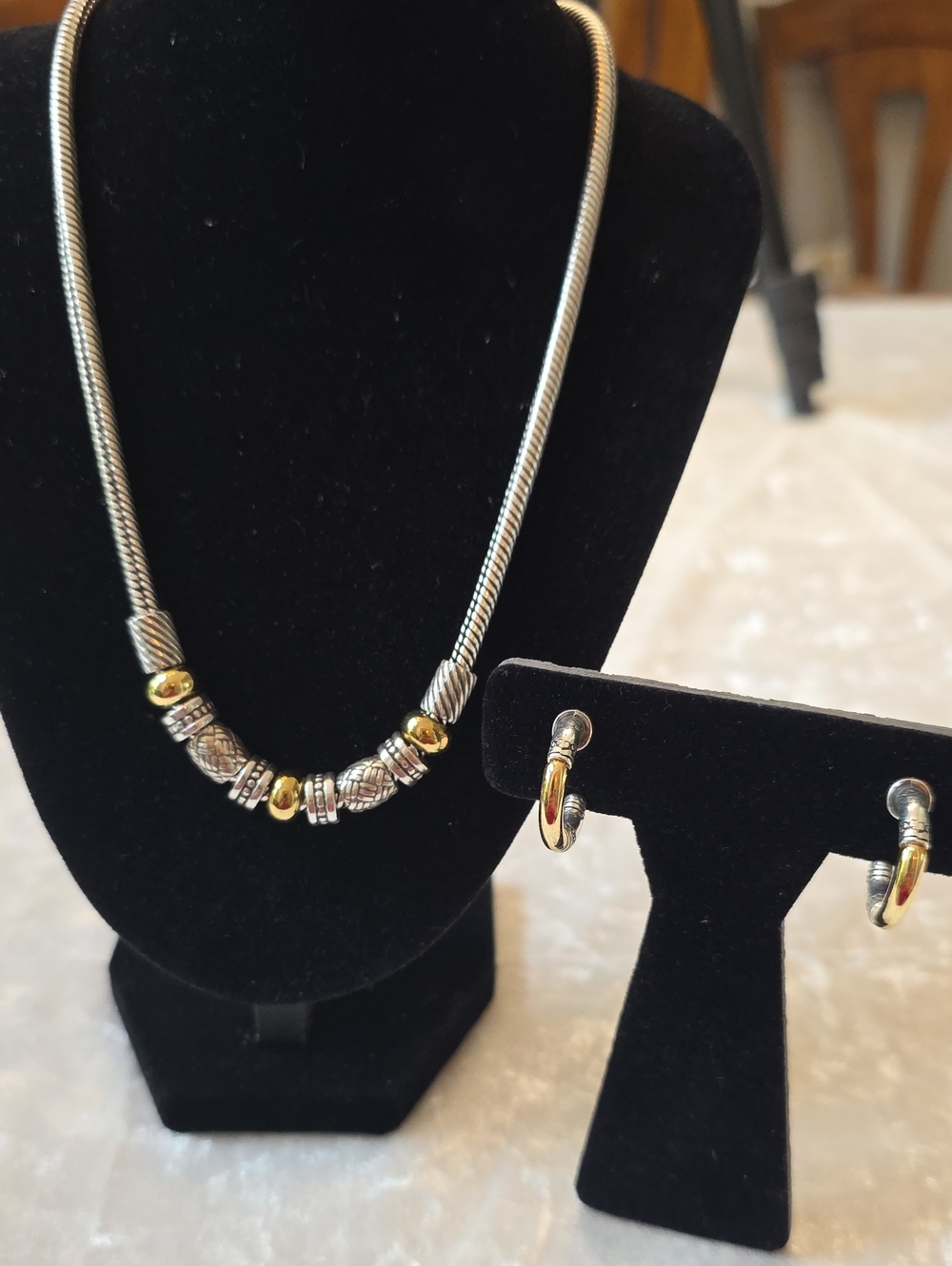 Brighton Vintage Travis Two-Tone Collection Necklace & Earrings
